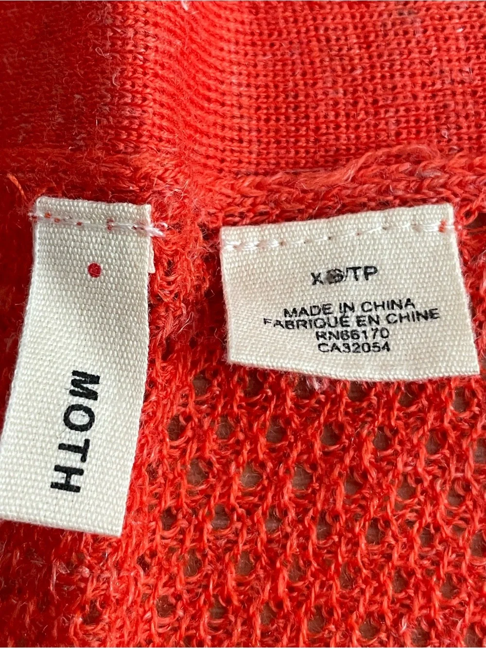 NWOT ANTHROPOLOGIE MOTH Orange & Pink Open Cardigan Sweater - Picture 9 of 12